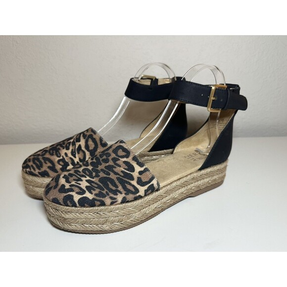 Naturalizer Waverly Leopard Espadrille Platform Animal Print Sandals Women's 7M - Picture 1 of 8
